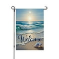 thumbnail image 1 of AMHNF Welcome Ocean Sunset Linen Garden Flag for Spring Summer Home Outdoor Garden Yard Door Decor 12x18 inch, 1 of 5