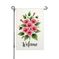 thumbnail image 1 of AMHNF Welcome Spring Summer Home Outdoor Garden Decoration Linen Garden Flag 12x18 inch, 1 of 5