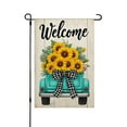 thumbnail image 1 of AMHNF Welcome Sunflower Truck Linen Garden Flag for Spring Summer Home Outdoor Garden Yard Door Decor 12x18 inch, 1 of 5