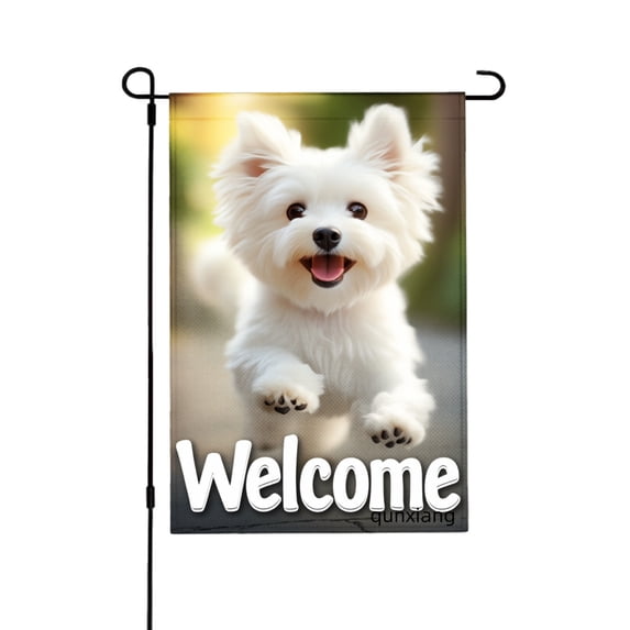 AMHNF Welcome Westie Dog Garden Flag For Home Outdoor Garden Yard Decor 12x18 inch
