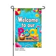 thumbnail image 1 of AMHNF Welcome to Our Pool Linen Garden Flag with Flamingo and Tropical Drinks for Spring Summer Home Outdoor Garden Yard Door Decor 12x18 inch, 1 of 5