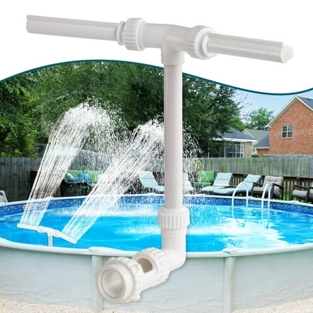 AMHOOEN Swimming Pool Waterfall Fountain - Dual Water Fun Sprinkler Above/Inground Waterfall Cooler, Garden Pond Aerator Decor
