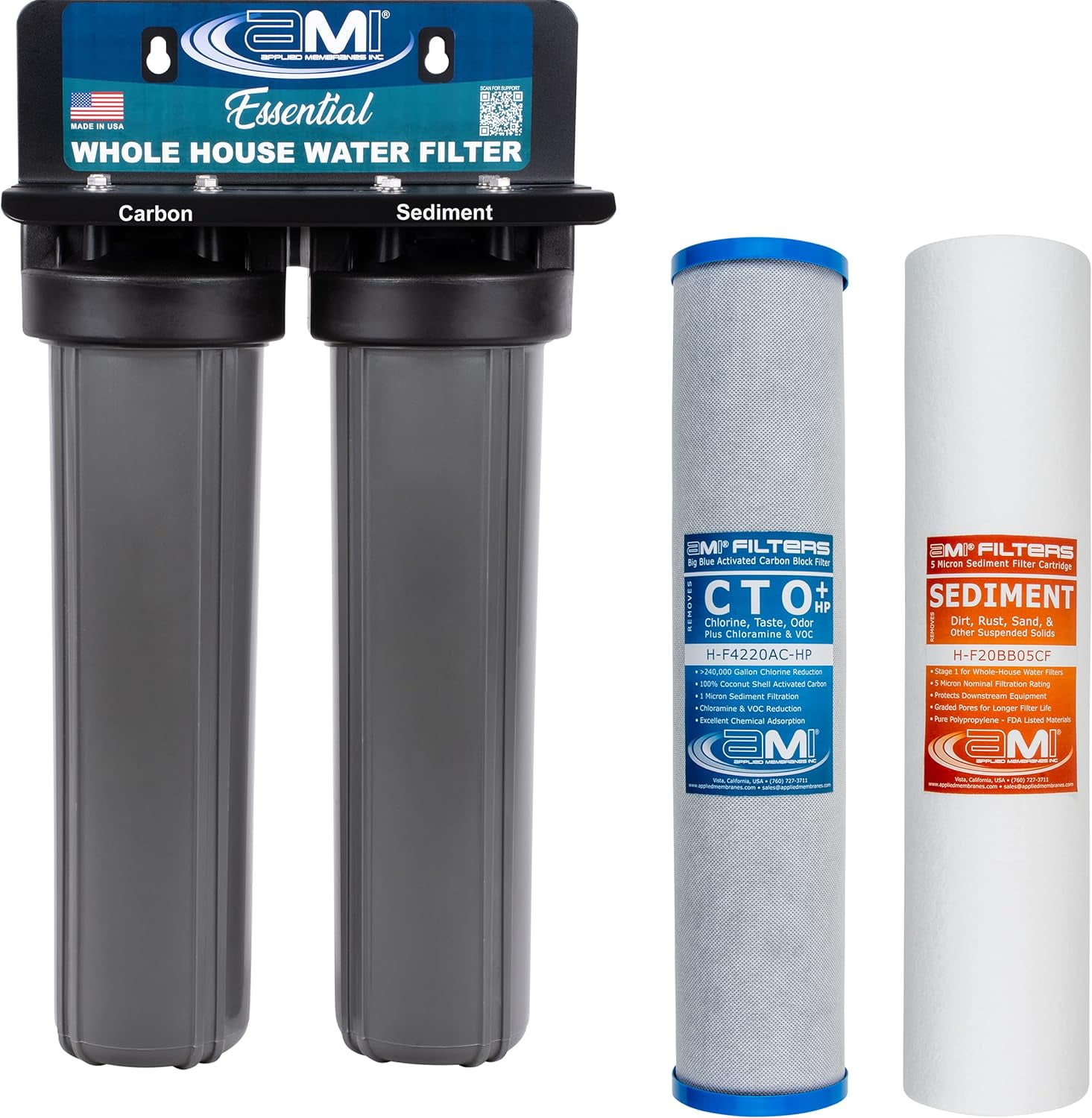 AMI Essential Whole House Water Filter System 2 Stage High Flow