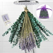 AMI PARTS 120Pcs Dried Preserved Eucalyptus Stems and Lavender Flowers Bundles for Shower