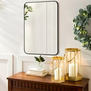AMI PARTS 20 x 28 inches Black Wall Mirror with Metal Frame  Rectangle Mirror for Bathroom