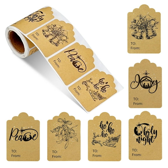 AMI PARTS Christmas Stickers 120 Pcs Merry Christmas Stickers Roll Tags Stickers
