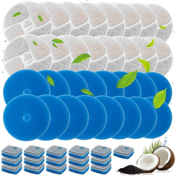 AMI PARTS Replacement Cat Filters for 2.2L Square Water Pet Fountains, 16 Packs
