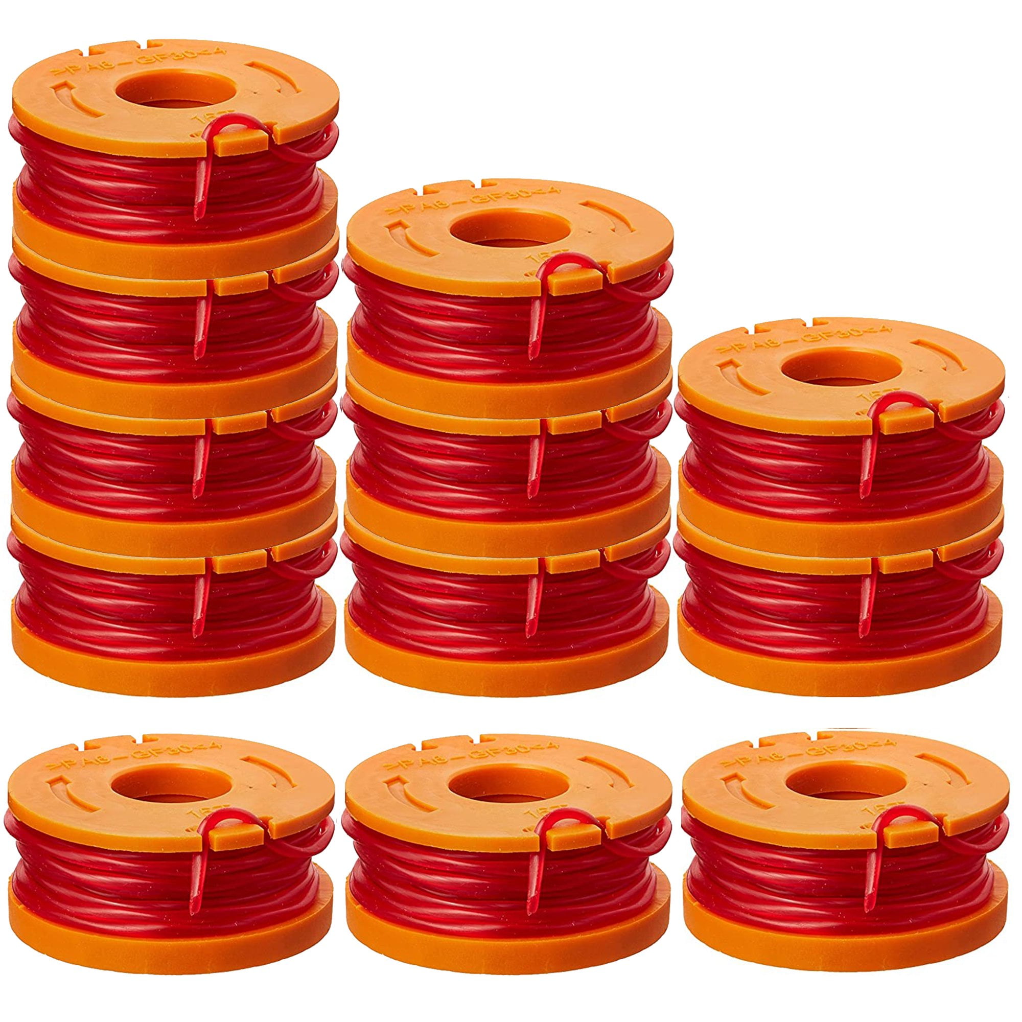 AMI PARTS 12Packs WA0010 Trimmer Line Spools 10ft 0.065" for Worx WG180 WG163