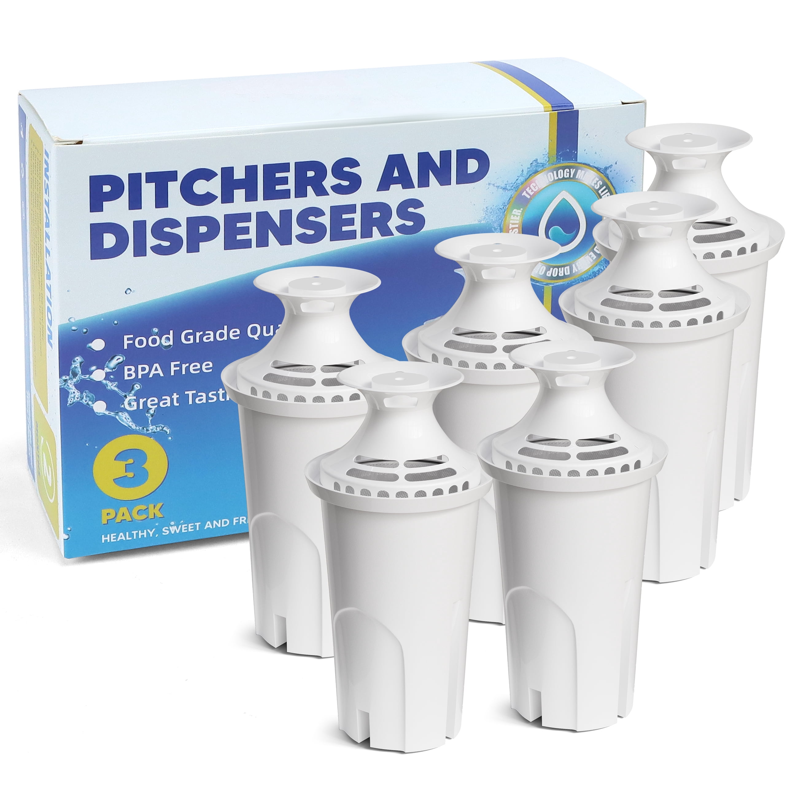 Water Filter Replacement Pitcher AMI PARTS Water Pitcher Filters Replacement OB03 35557 107007 - Walmart.com