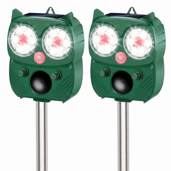 AMIAEDU 2026 Ultrasonic Animal Repellent,2 Pack Eco-Friendly Pest Deterrent for Outdoor Spaces, Solar-Powered Motion Sensor Repellent,Outdoor Deer Repeller Devices for Farms, Gardens, and Yards