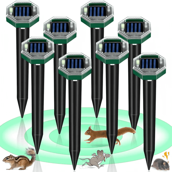 AMIAEDU Upgraded Mole Repellent Solar Powered,Ultrasonic Mole Repeller, Mouse Gopher Rat Vole Repellent for Groundhog Skunk Vole Gopher Repellent Lawns Garden Yard,6Packs