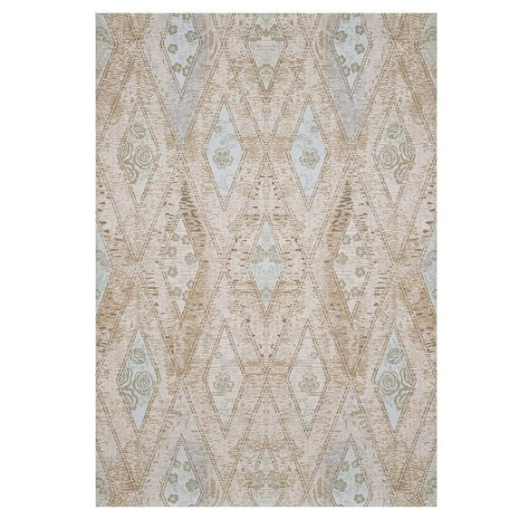 AMIDA Area Rugs 3'x5' Light Beige Ivory Non Slip Machine Washable for Entryway,Living Room and Kitchen - Flat Weave - Plaid Geometric Floral Vintage Chic - Dog Friendly Easy Care