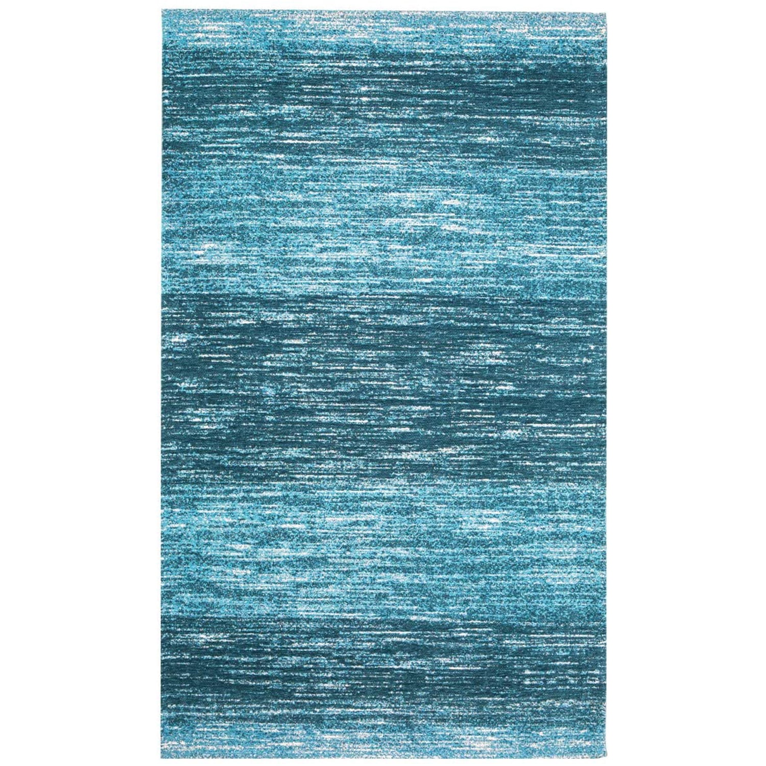 Blue Hall Rug AMIDA Non-Skid Blue Hall Carpet, 3'x5' Stripe Indoor Rug, Washable ...