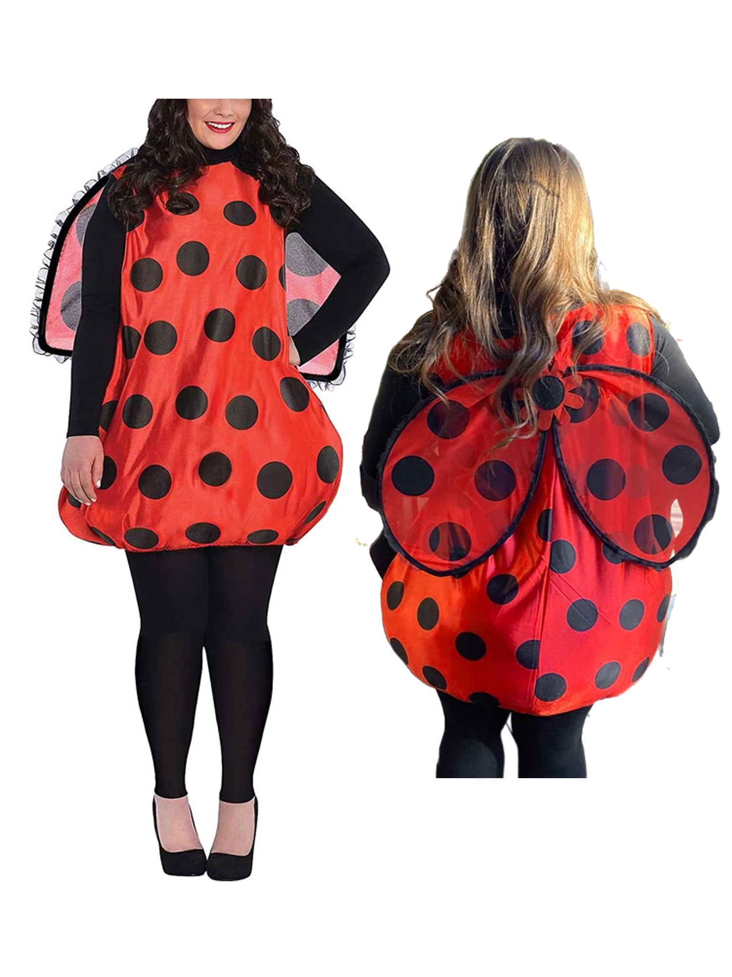 Janmercy Ladybug Wings Costume Kit for Women Kids Halloween Ladybird Girls  Adults Cosplay Accessories for Dress up Party