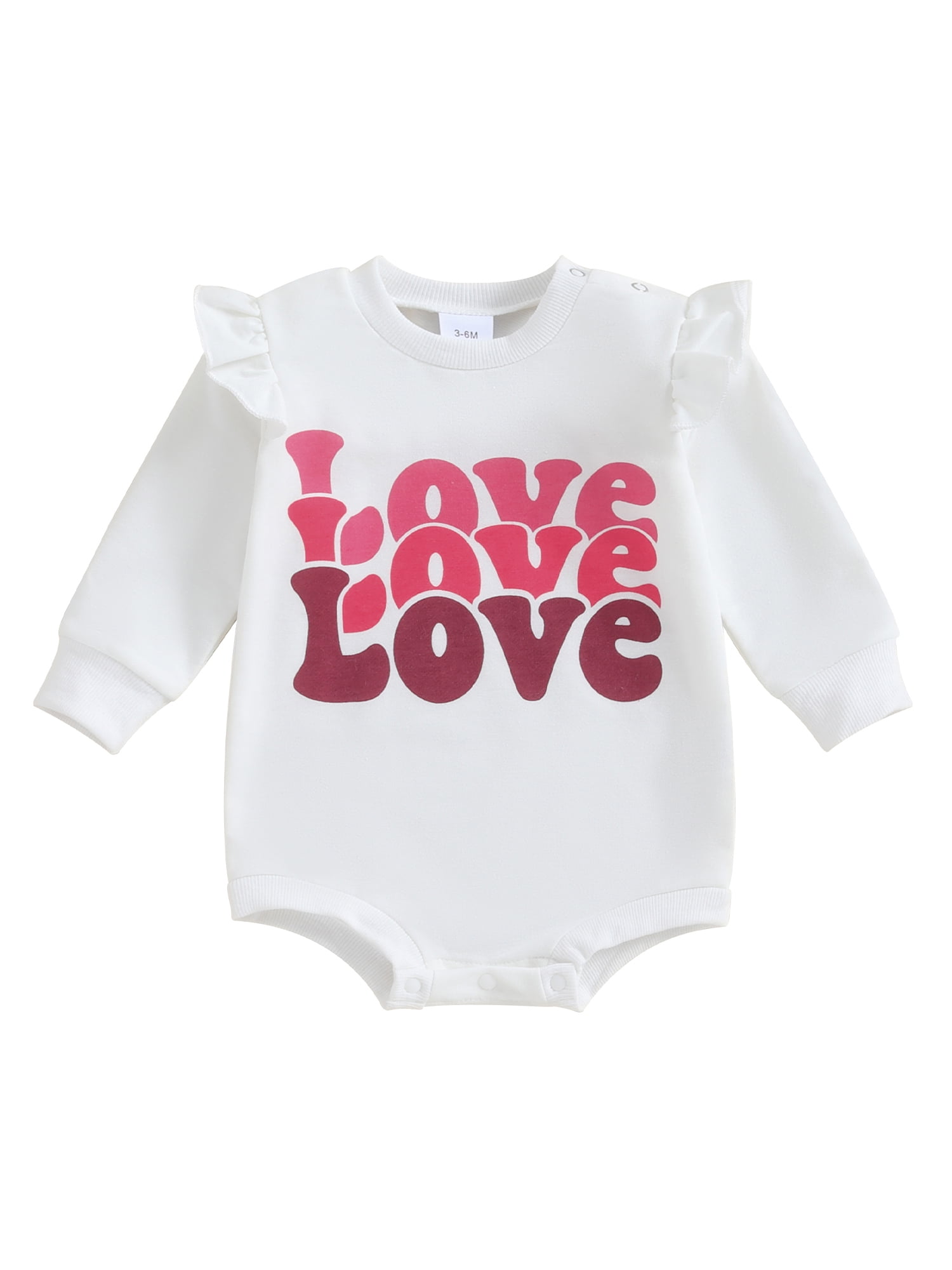 AMILIEe Baby Girls Romper, Long Sleeve Crew Neck Heart Print Fall ...