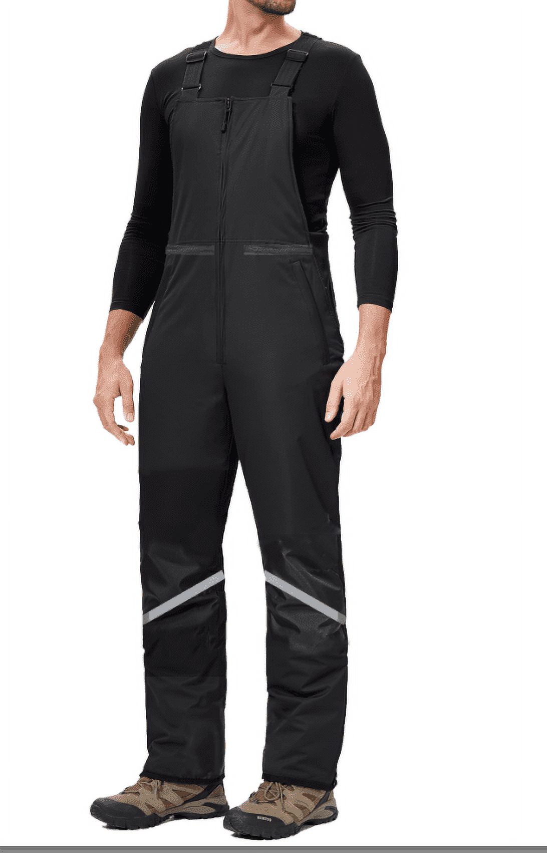 AMILIEe Black Waterproof Zipper Snow Bibs Ski Pants for Women and Men