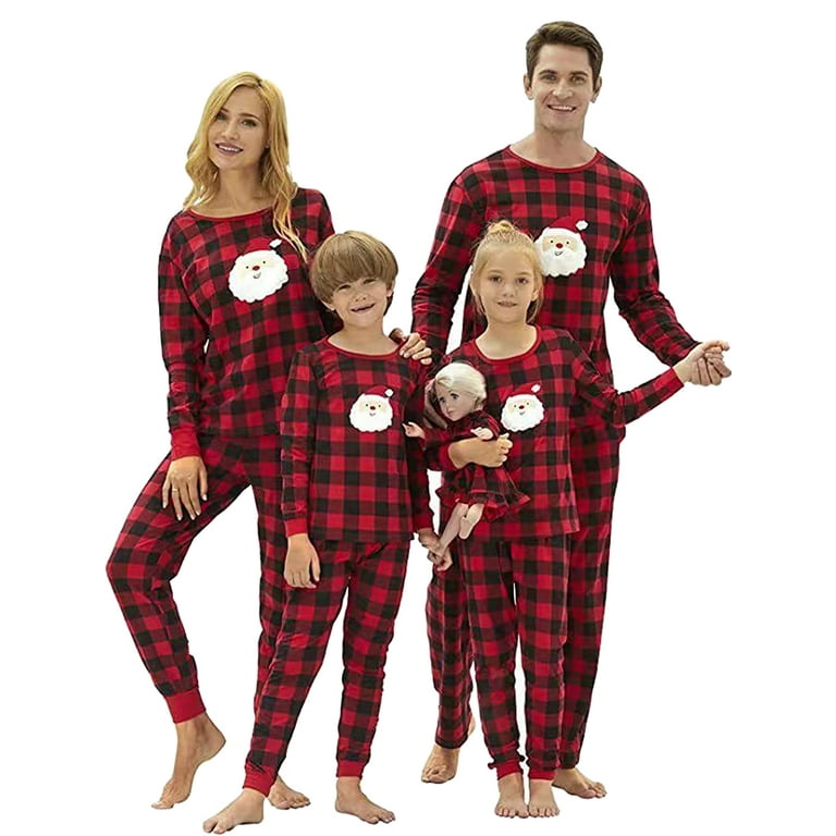 AMILIEe Christmas Pajamas Family Matching Sleepwear Xmas Nightgown Nightwear Outfit