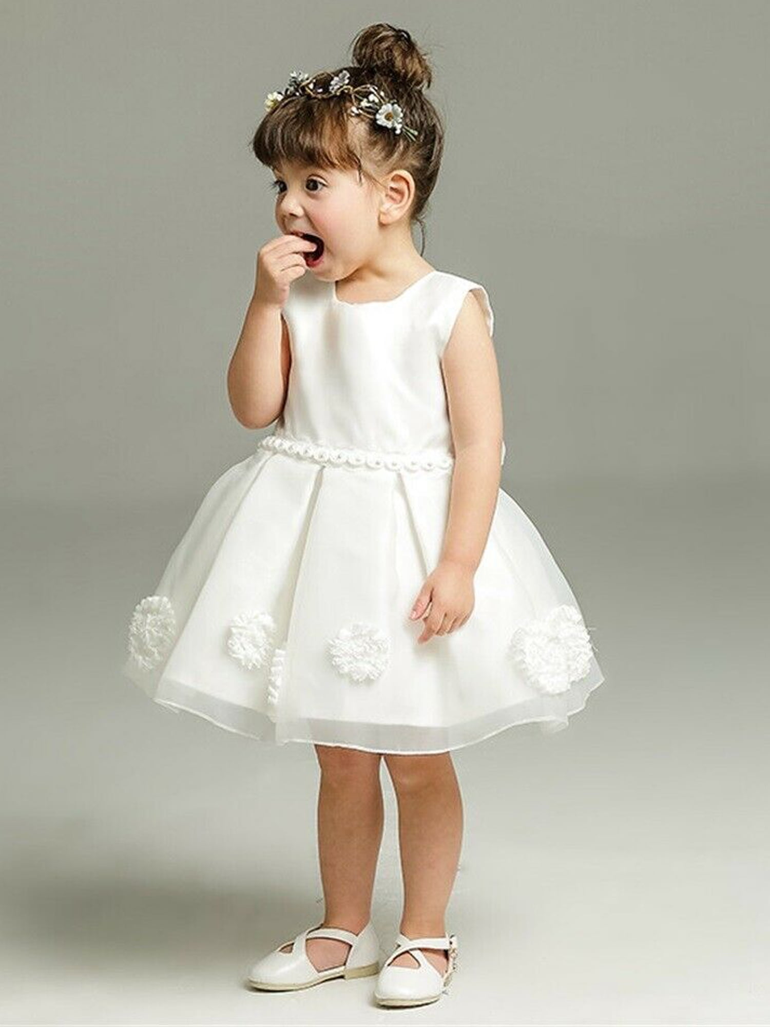 AMILIEe Infant Kids Baby Flower Girl Dress Bowknot Party Pageant Gown Dresses Wedding Birthday Walmart