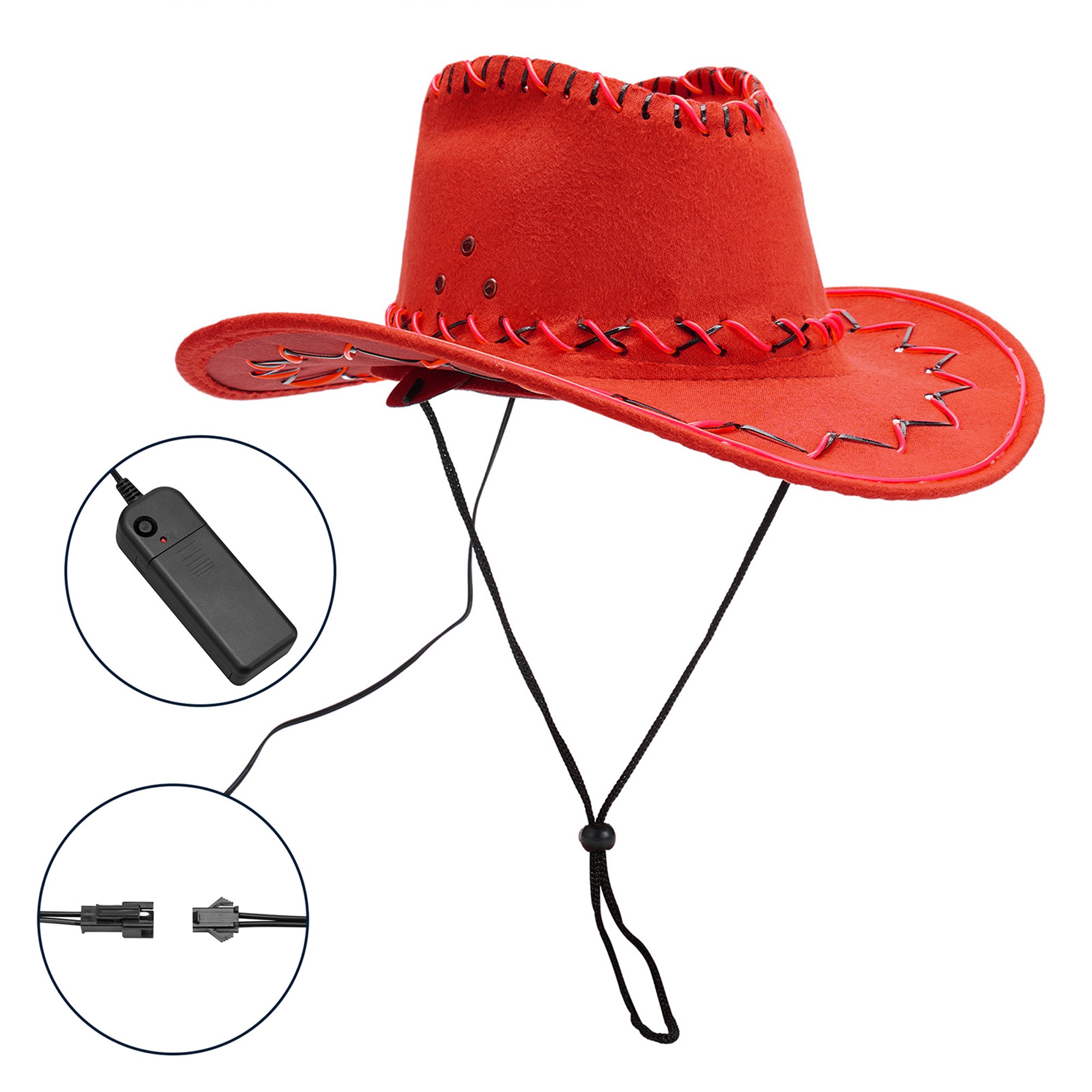 AMILIEe Light up Cowboy Hat for Women Men Cowgirl Hat Costume