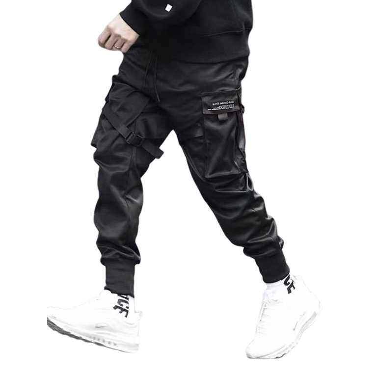 Black Cargo Pants Men Hip Hop Harem Pants Men Baggy Pants Male