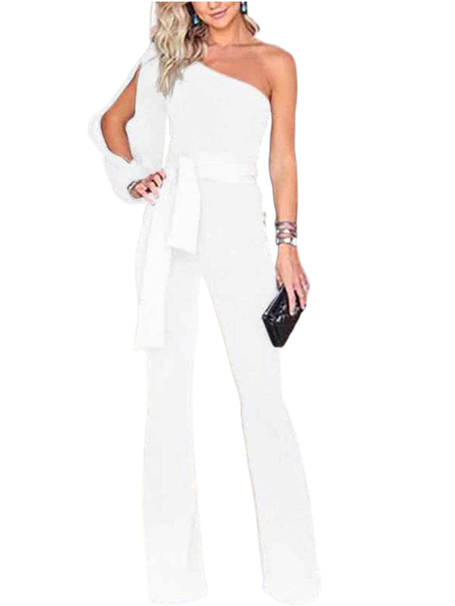 Celestine | Women’s One-Shoulder Asymmetrical Wide-Leg Jumpsuit main image 0