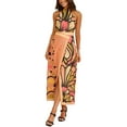 thumbnail image 1 of AMINA GLAM womens  2pc Linen-Blend Top & Skirt Set, 6, 1 of 3