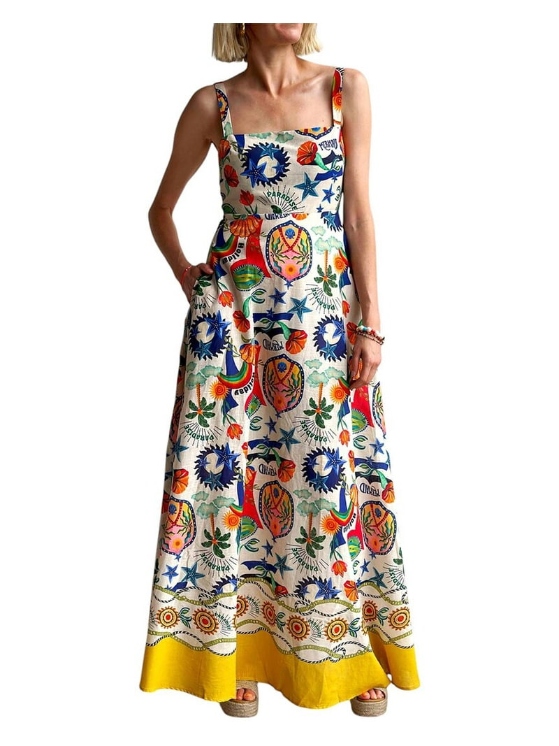 ESEA womens AMINA GLAM Linen-Blend Dress, 4 - Walmart.com
