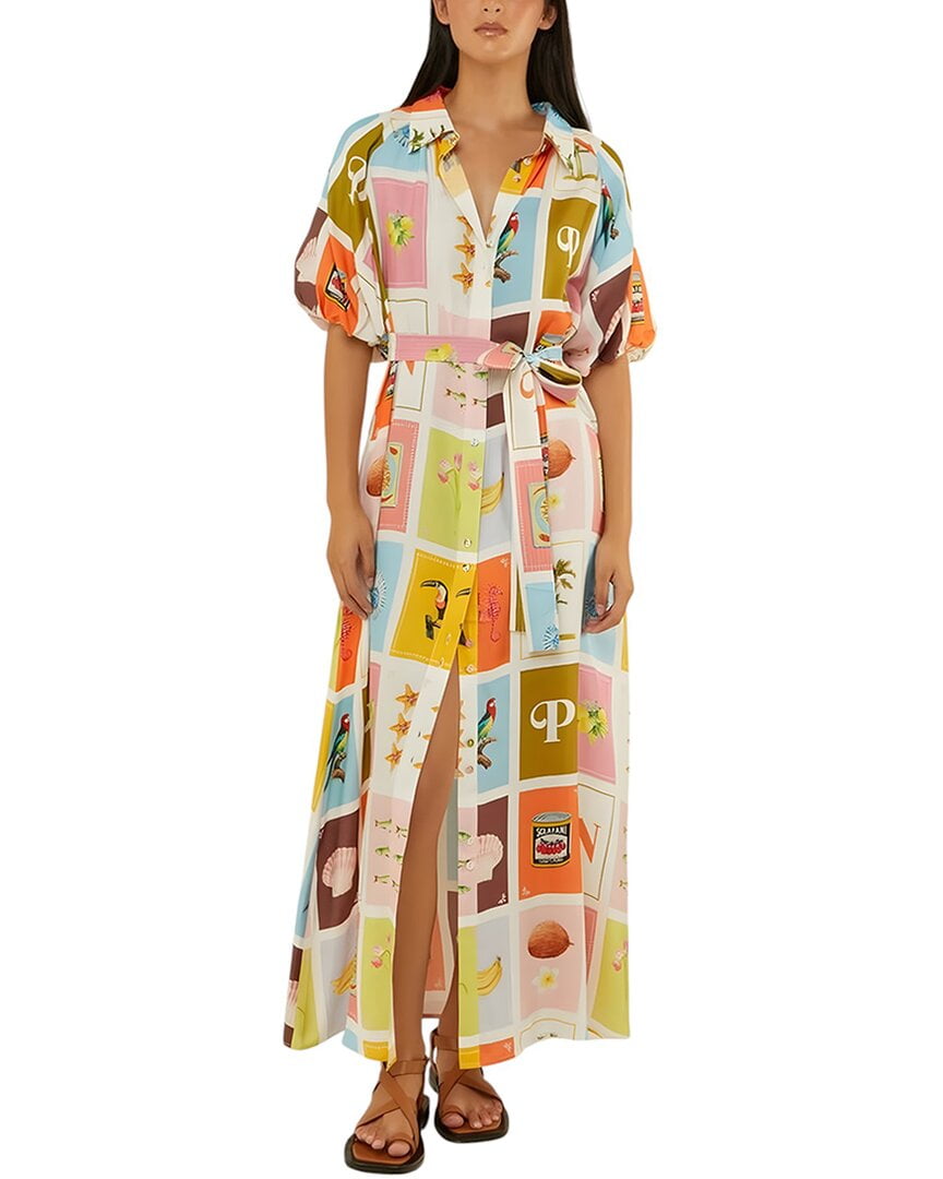knee length dresses for ladies Amina Midi Dress in Green City Floral Olive