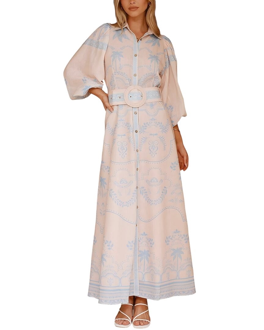 amina glam maxi dress Amina Glam Linen-Blend Maxi Dress