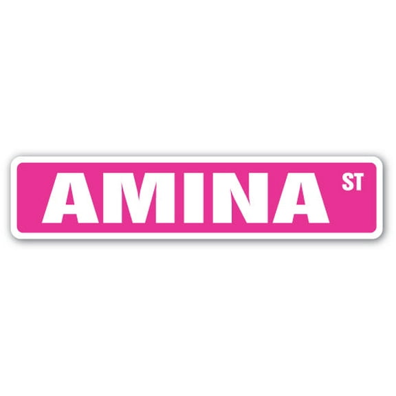 AMINA Street Sign Childrens Name Room Sign | Indoor/Outdoor |  36" Wide