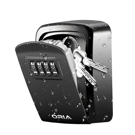 AMIR Key Box, Key Lock Box Combination Key Box Key Storage Box for Outside Home Warehouse Garage Office Black