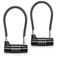 thumbnail image 1 of AMIR Padlocks Long Shackle 4 Digit Code Resettable Combination Padlock for Lockers Door Luggage Bike Fence School 2PCS, 1 of 10