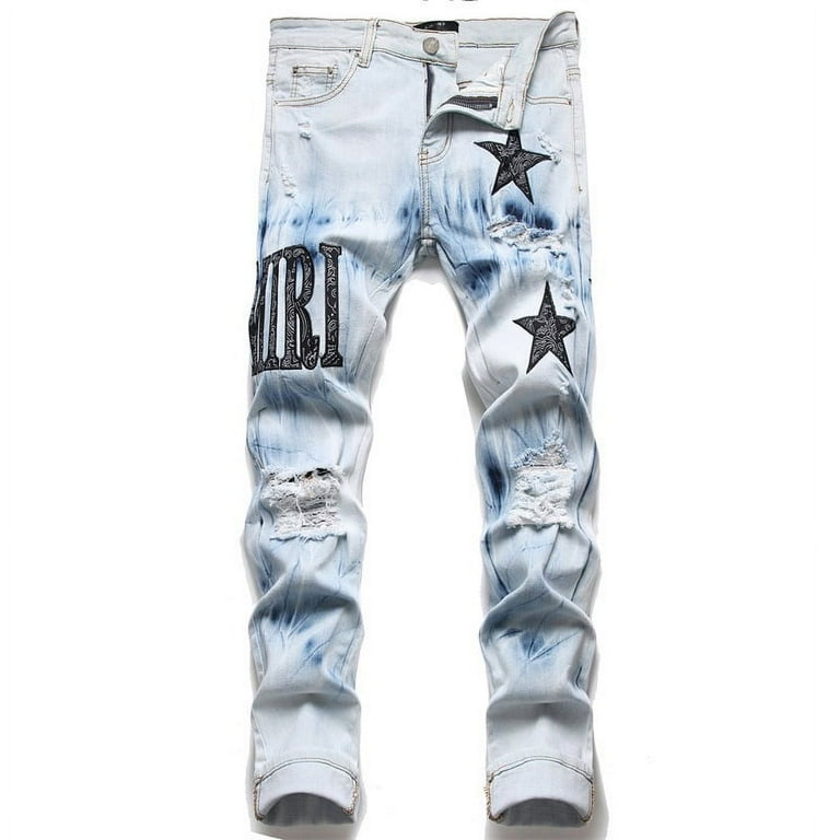 Mens designer shops distressed jeans