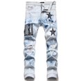 AMIRI Jeans Men's Designer Straight Slim Spliced Jeans Comfortable