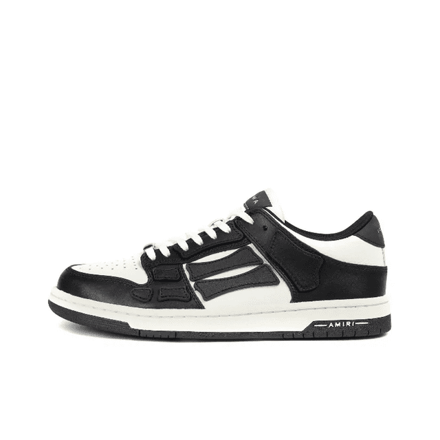 AMIRI Skel-Top Low Bone design Low top fashion sneakers shoes for women and men in black and white-42