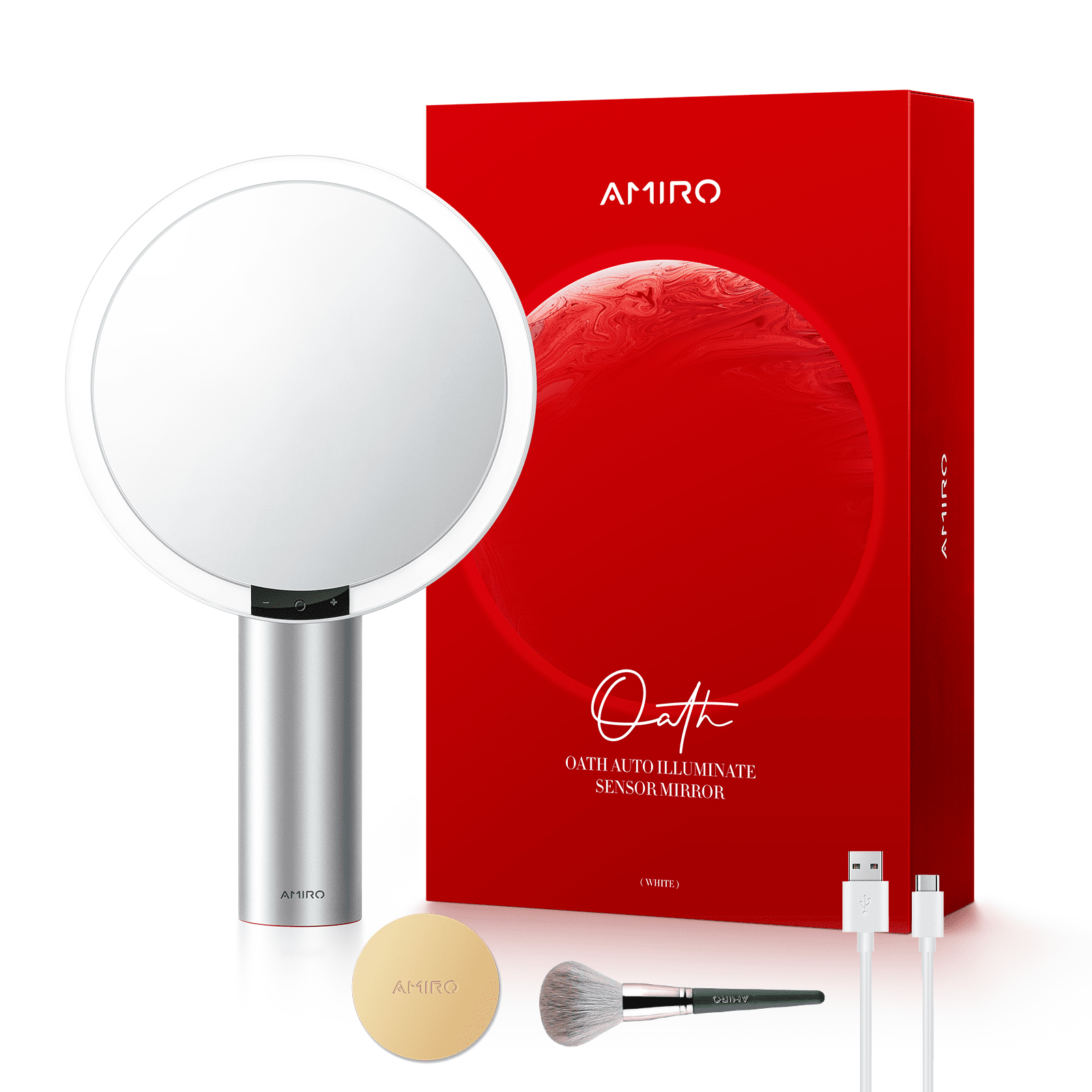 AMIRO 9" Lighted Makeup Mirror with Smart Sensor & TouchControl, 3