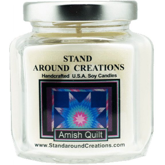 AMISH QUILT HEX 6-OZ. ALL NATURAL SOY CANDLE