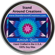 AMISH QUILT TIN 6-OZ. ALL NATURAL SOY CANDLE