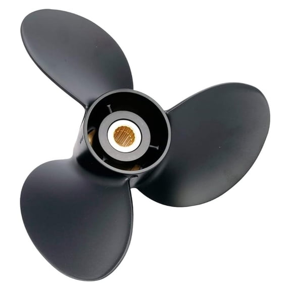 AMITA Propeller 11.1-13 Inch RH - Aluminum Marine Prop 3 Blade Outboard Motor Propeller - Universal Fit for 3-4 Stroke Engines - Boat Propeller