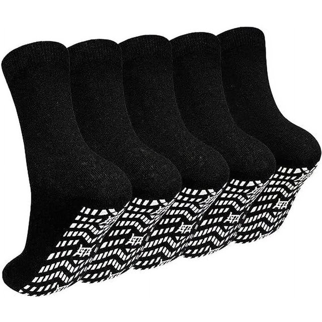 AMITOFO 5 Pairs Non Slip Grip Socks Ideal for Yoga, Pilates, Hospital