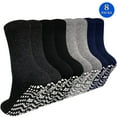 thumbnail image 1 of AMITOFO 8 Pairs Non Slip Grip Socks - Ideal for Yoga, Pilates, Hospital Use - Men & Women's Crew Sticky Gripper Socks (Size 9-11), 1 of 5