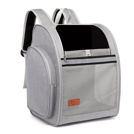 AMITOFO Cat Backpack,Pet Puppy Dog Backpack Carrier for Small Medium Dogs Cats up to 22 lbs,Ventilated Foldable Cat Bag for Outdoor Travel Hiking Riding,Gray