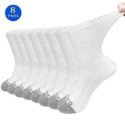 AMITOFO Diabetic Socks for Men Women, Extra Wide Diabetic Ankle Socks Cotton Non Binding Loose Top Neuropathy Socks, 8 Pairs