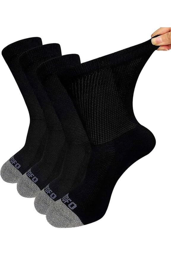 Diabetic Socks for Men Women, Extra Wide Diabetic Ankle Socks Cotton Non Binding Loose Top Neuropathy Socks, 4 Pairs