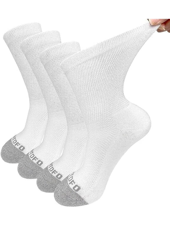 Diabetic Socks for Men Women, Extra Wide Diabetic Ankle Socks Cotton Non Binding Loose Top Neuropathy Socks, 4 Pairs