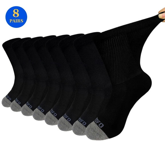 AMITOFO Diabetic Socks for Men Women, Extra Wide Diabetic Ankle Socks Cotton Non Binding Loose Top Neuropathy Socks, 8 Pairs