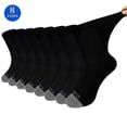 thumbnail image 1 of AMITOFO Diabetic Socks for Men Women, Extra Wide Diabetic Ankle Socks Cotton Non Binding Loose Top Neuropathy Socks, 8 Pairs, 1 of 8