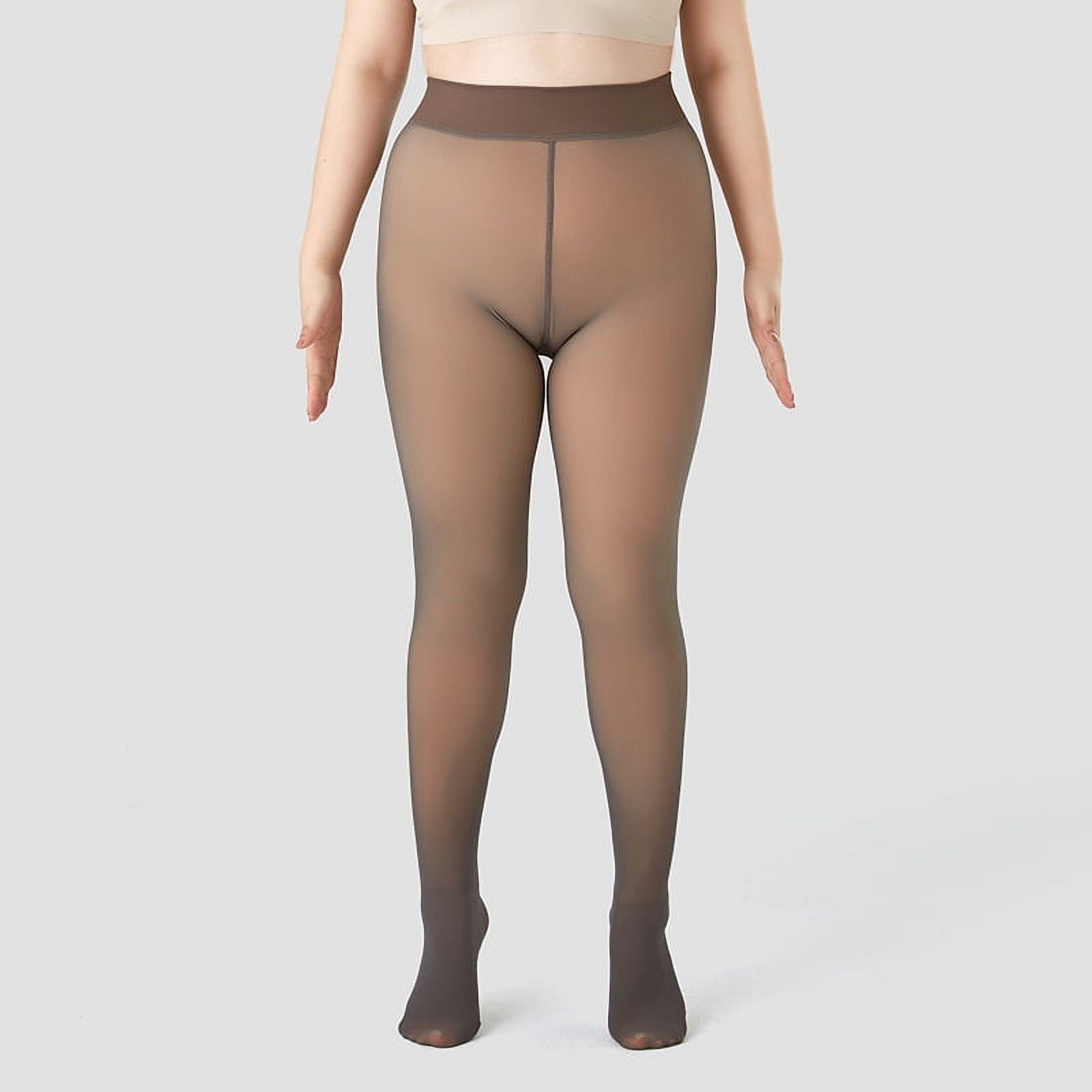 Fleece Lined Tights for Women Fake Translucent Nude Tights