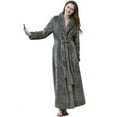 thumbnail image 1 of AMITOFO Fleece Robe for Women Soft Warm Long Plush Bathrobe Slim Elastic Waist Sleepwear Housecoats, 1 of 6