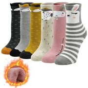 AMITOFO Kids Girls Boys Thick Thermal Socks Cotton Cute Animal Warm Winter Ankle Crew Socks for 2-11 Years Children,6 Pairs